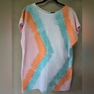 Made In Italy | Colorful Chevron Patterned Oversized Cover up, Ptp 24